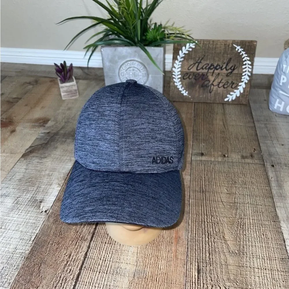 💜 Adidas Climalite Gray Running Hat Strapback Adjustable Baseball cap hat